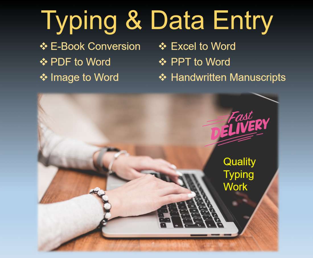 typing job excel word e book conversion etc typing job excel word e book